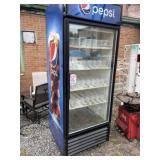True retail drink cooler with Pepsi labeling