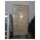 'Over the hills' and far away song page framed
