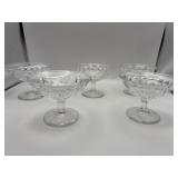Five Fostoria American low flared sherbet dishes,