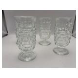Four Indiana glass Whitehall colony cubist footed