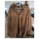 Big Chill brown faux-suede zip-up winter coat