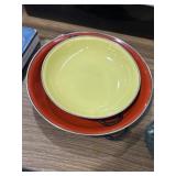 Pair of nesting enamelware sautï¿½ pans