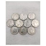 10 1964 silver dimes