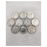 10 1963 silver dimes