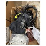 RCA speakers, extra wires, headphones, vintage
