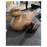 hand-carved ironwood duck figurine 8ï¿½ long and