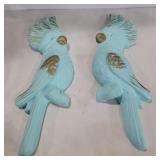 2 Miller studio turquoise cockatoos 15in