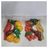 Miller studio bird on fruit branches chalkware