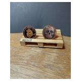 2 BEAUTIFUL COLORIZED COPPER ROUNDSEACH .999