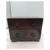 Wooden jewelry box with accessories