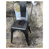 black metal cafe-style side chair