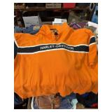bright orange Harley-Davidson polo shirt size