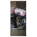 Battery charger,  ice skates. Modem  and kitchen