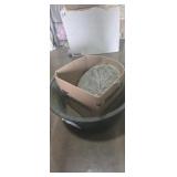 Hand made bird bath clay tops and 25gal round tub