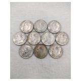 10 1960, 1961 silver dimes