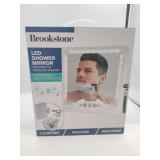 LED shower mirror with built-in wireless speaker
