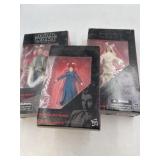 Three Star Wars, the Black series, action figures