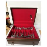 vintage silverplate flatware set with ornate