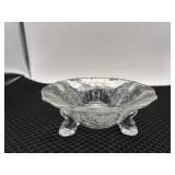 Vintage Heisey glass company clear pressed footed