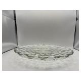 Fostoria, American clear glass footed torte plate