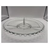Vintage candlewick style divided serving tray.