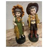 chalkware figurine of a young country girl and