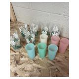 pastel Tupperware Tumblers 4 1/4 inches tall and