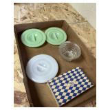 Jadeite Glass Lids, Milk Glass Lid, Ribbed Glass