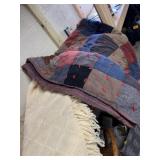 Wool handmade quilt and handmade afghan throw