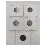 1896 through 1908 Indian Head pennies