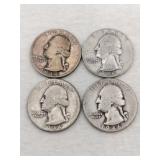 1944 and 1946 silver quarters