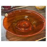 Orange Viking art glass bowl