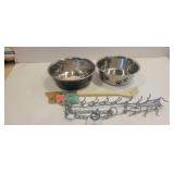 Dog bowls spoon and collar