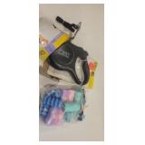 Dog leash and doggie poop bags