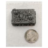 Pewter Owl trinket box w/pierced earrings