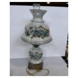 22 inch milk glass electric hurricane table lamp