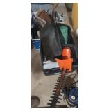Milk crate tool bag and hedge trimmer