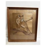 14x12 1940s wood marquetry wall art panel wild