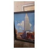 Decorative transportation themed wall art 23x29in