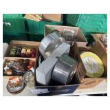 Mix of kitchen knives, utensils, ashtrays,