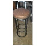 Woode. Stool ,/plant stand with metal base