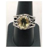 Silver Yellowstone ring marked Israel and signed