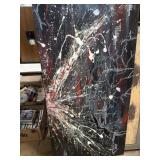 abstract mixed-media painting on canvas 48x24