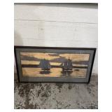 Fleet at Sunset 1884 painting art work 40x22