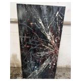 abstract mixed-media painting on canvas 48x24