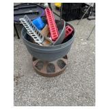 Variety of chicken feeders and watering