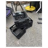 3 milk crates and trailer hitch attachment for