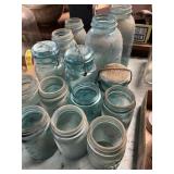 aqua-blue glass Ball Mason canning jars