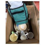 Assorted of dishes, plates and cups. Christmas