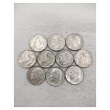10 1964 silver dimes